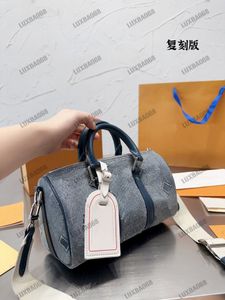 Speedy Bandoulierecut lovely Vintage Washed denim Monograms nano Handle Bag Designer Womens Boston Bag Nano Monograms Leather Purse Walle