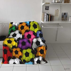 Одеяла футбольный футбол красочный коралловый флисовый одеяло Зимнее листовое расколо