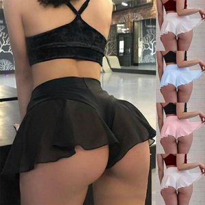 Kvinnors shorts elegans miniklänning botten korta tights mjuk sömlös kvinna säker för kvinnor dans fitness fasta sport kjolar
