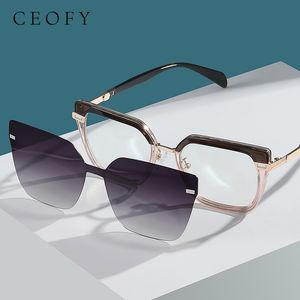 Fashion Sunglasses Frames Ceofy Women Cat Eye Glasses Frame Vintage Polarized Sunglasses Optical Brand Designer Optical Prescription Myopia Eyeglasses 230818