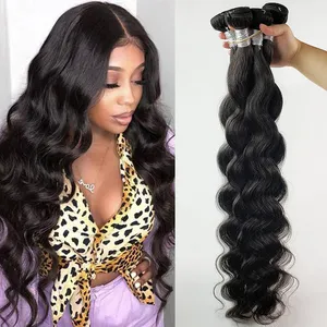 30 32 34 36 40 Inch Body Wave Bundles Brazilian Natural Color Hair Weave Bundles 3 4 PCS Remy Human Hair Bundles for Black Women