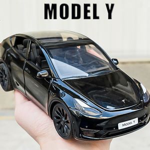 Diecast Model 1 24 Energy Tesla Model Y Mini stop alumn Car Diecasts Pojazdy symulacja