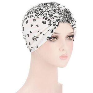 Gorro/crânio tampas femininas quimiotero cancer chapéu de câncer flor estampada de cabelo muçulmano lenço de turbante envolve os grãos de cor de cor aleatória usvn3 b dhkez