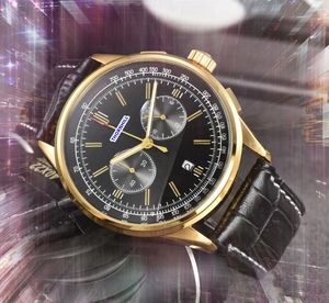 Popular masculino completo Stopwatch relógios de couro Aço inoxidável relógio de cinto