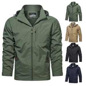 Mensjackor Spring Men Outdoor Waterproof Jacket Plus Size Windbreaker Rain Coat Breattable Fishing Camping Tactical Mane Clothing 230818