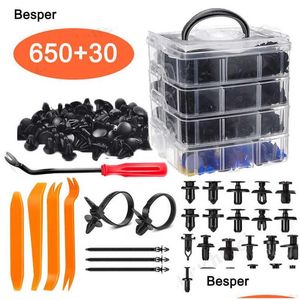 Hand Tools Bumper Car Plastic Rivets Fasteners Push Retainer Kit Door Trim Panel Fender Clips With Ties 1230 Drop Delivery Mobiles M Dhcup