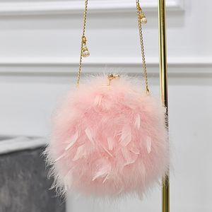 Bolsas de bolsas escolares de avestruz feminina Bolsa de penas de penas Bolsa de luxo para Moda de Moda S4080 230818