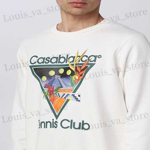 Casablanca Night Castle Baseball Stadium Stamping Felthirts Uomini Donne Pullover con cappuccio di cotone bianco di alta qualità T230819