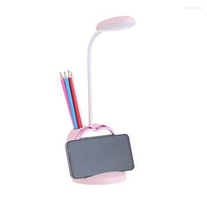 Lampade da tavolo Lampada da scrivania a LED per ragazze ricaricabili con porta della penna porta di ricarica USB Luce di apprendimento dimmerabile