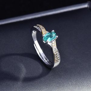 Cluster Rings DIWENFU 925 Silver Wedding Bands Ring For Women Precious Diamond Side Stone Jewellry Bizuteria Diopside Gemstone Anels Females