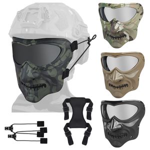 OutdoorTactical Helmet Mount Mask Paintball Shooting Face Protection Gear Halloween Cosplay NO03-338
