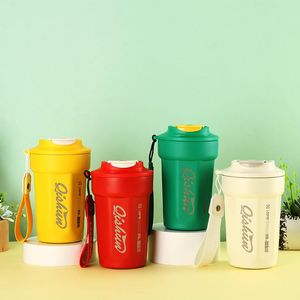 Yalıtılmış Seyahat Kupa Dökülmesi Kanıtı 14 oz Paslanmaz Çelik Oli Vakum Sızdırmalı Taşınabilir Termos Kupası Yeniden Kullanılabilir Kahve Tumbler