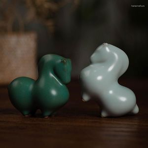 Te Pets Ceramic Horse Figures Pet Creative Home Decor Premium Ceremony Retro Figurin Ornament Service Teaware