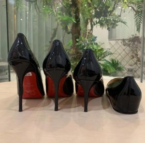 Tasarımcı Pompası Sandalet Saç Pompalar 8cm 10cm 12cm Çıplak Siyah Patent