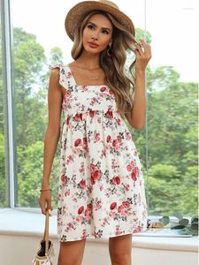 Casual Dresses Summer Dress Women 2023 Floral Print Sleeveless Elegant Party Vintage Trendy Boho Vestido Mujeres Female Clothing