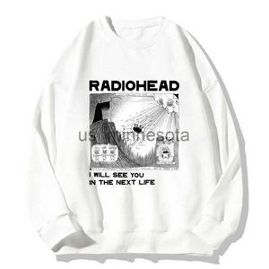 Męskie bluzy Bluzy Radiohead zobaczę cię w następnej życiu bluzy z kapturem Menwomen rock boy retro drukowana bluza luźna japońska stacja zespołu muzyka J230818