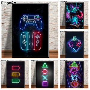 Posters e estampas de placas de jogo Playstation Canvas Pintura imagens da parede Arte de parede meninos Decoração de casa para crianças sem moldura wo6