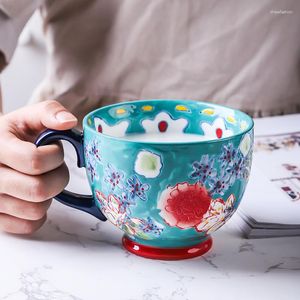 Mugs Large Coffee Mug Ceramic For Tea Milk Latte Cappuccino Cocoa Cereal Chocolate Mocha Cup Gift Friend Women Men