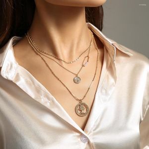 Catene Factory Fashion Beauty Head Coin Coin Multiyer Choker Necklace Hipster Street Shooting Personality Jewelry