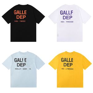 Galler Klasik Mektup Baskı T-Shirt Çift Gazlı Pamuk Kısa Kol Unisex Moda Sokak Giyim Kötü Boy Giyim Bölümleri