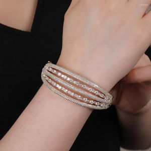 Armreif Juwelenmody Kubikzirkonia Romatische Luxus Mikro gepflasterte Armbänder Hochwertiges Weding -Schmuck