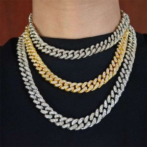 Kubanischer Glied China Hiphop Rap Miami Kubanische Halskette Männer Diamant Große Goldkette Halskette Kubaner Kubaner Link Moissanit Anhänger Moissanit Kette
