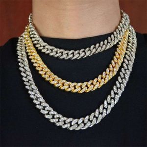 Kubansk länk Kina hiphop rap miami kubansk halsband herr diamant stor guldkedja halsband kubansk kubansk länk moissanite hänge moissanit kedja