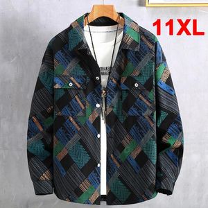 Jackets masculinos Hip Hop Streetwear Men Plus Size 11xl 10xl Coats Plaid Graffiti Spring Autumn Jacket Big Big