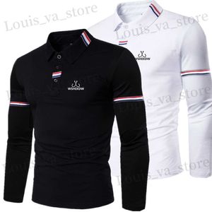 WSHIXDW Men's New Fashion Long Sleeve POLO Shirt Cotton Polyester T230819