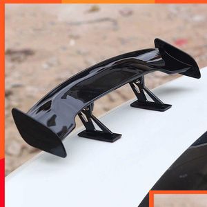 Other Auto Parts Car Mini Spoiler Tail Wing Carbon Fiber Look Modified Wings Model Styling Decoration Accessories Drop Delivery Mobi Dhke2