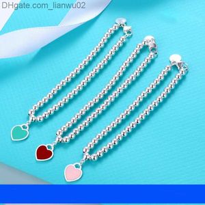 CHARM BRACELETS S925 STERLING Gümüş Aşk Bileklik Bileklik Tasarımcı Mücevherleri Güzel Mavi Pembe Kırmızı Kalp Kolye Tenis Bilezikleri Kadınlar İçin Z230818