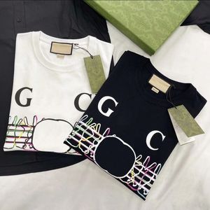 メンズ女性Tシャツイタリアブランド服ミラノファッションデザイナーレタープリント正しいグラフィックレジャー耐久性のある綿カップルブラックホワイトシャツティートップス