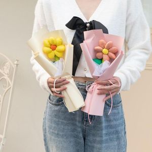 Decorative Flowers Kawaii Bouquets Handcraft Artificial Gift For Lovers Valentine's Day Home Weeding Party Decoration