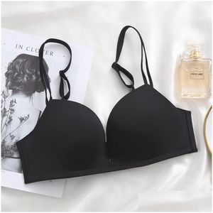 Bras lomoling vs sexy v con fibbia tazza sottile senza cucitura senza biancheria intima di bordo raccolta di colori solidi femmini