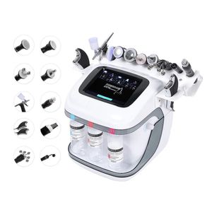 Multifunktionell 10 i 1 Bubble Deep Cleaning Jet Peeling Oxygen Facial Machine RF Microurrent Hot Cold Hammer Equipment