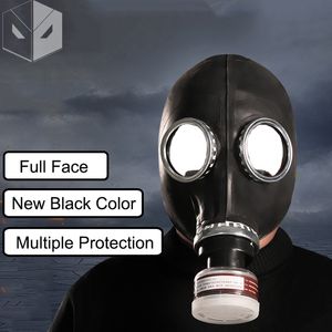 Multipurpose Black Gas Full leather mask Respirator for Parties - 64 Types Available - Chemical Prevention Against Painting, Spray, Pesticide, and Natural Rubber - Item #230818