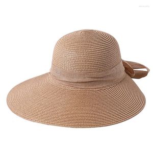 Chapéus largos de borda verão para mulheres retrô doce panamá grande hapsa de palha feita à mão