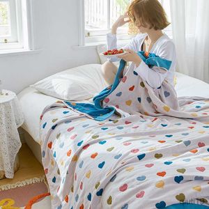 Filtar Style Gaze Handduk Filtar Bomull Enkel dubbel quilt Summer Thin Children R230819