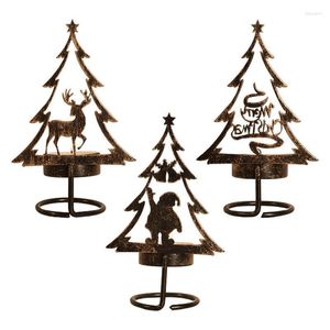 Titulares de vela Metal Christmas Tree Stand Stand Home Piece Decorações para festas de casamento quarto