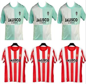 2023 2024 Sporting Gijon Futbol Formaları Evde Djurdjevic Djuka Manu Garcia Aitor G. JS Babin 23 24 Camiseta de Futbol Hombre Futbol Gömlekleri