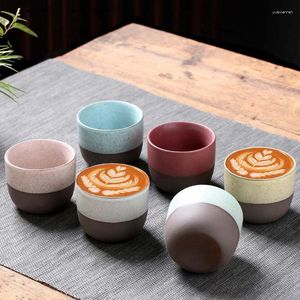 Filiżanki spodki 1PCS Kreatywny retro ceramiczny filiżankę kawy piec zmiana ceramiki porcelanowa herbata pitna woda herbacji kubek