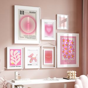 Andere Event -Party liefert rosa Angel -Nummer Blume Maket Ausstellung Galerie Wandkunst Leinwand Malplakate und Druckbilder für Wohnzimmer Dekor 230818