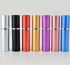 5 ml parfymflaska aluminium anodiserad kompakt parfymatomizer doft glas doftflaskor resor makeup spray flaska c292