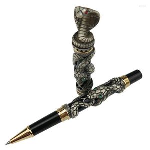 Jinhao Ancient Grey 3D Snake Cobra Texture Relief Sculpture Roller Ball Pen Refillable Professional Office Stationery Writing
