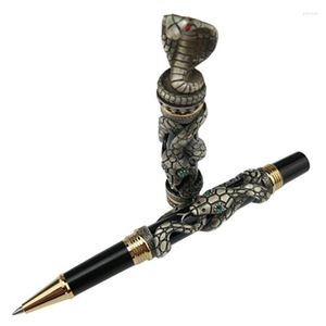 Jinhao Ancient Grey 3D Snake Cobra Texture Relief Sculpture Roller Roller Ball Penna di cartoleria da ufficio recitazione