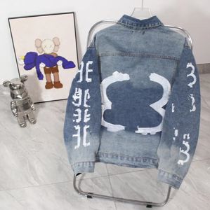 Designer Brand Mens Jackets Denim Jackets Coat Embroidered BB Letter Denim Coats Lapel Single breasted Hip Hop Coat BB Letter Graffiti Couples Tops Jacket Clothes