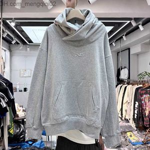 Męskie bluzy bluzy wybaczają ponadwymiarową z kapturem z kapturem Haft Gruby High Street 1 1 Solid Hoodie Z230819