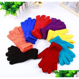 Mittens Unisex Winter Knitted Gloves Fashion Adt Solid Color Warm Outdoor Woman Ski Xmas Gifts Tta1800 G2Syc Drop Delivery Accessori Ottuf