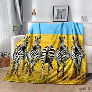 Blankets Wild Animal Zebra Soft Plush Blanket Flannel Blanket Throw Blanket for Living Room Bedroom Bed Sofa Picnic Kids R230819