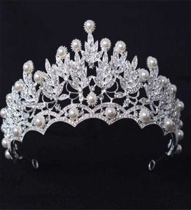 Meapwear Saç Aksesuarları Vintage Düğün Gelin Rhinestone Taç Taç Kristal Prenses Headband Saç Aksesuarları Takı İnci Headdress Z230819